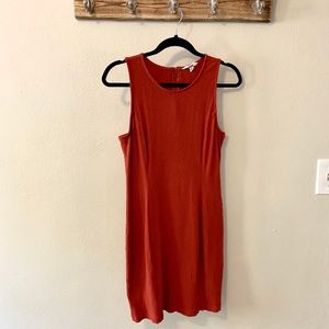 Ribbed sleeveless mini dress, size large.